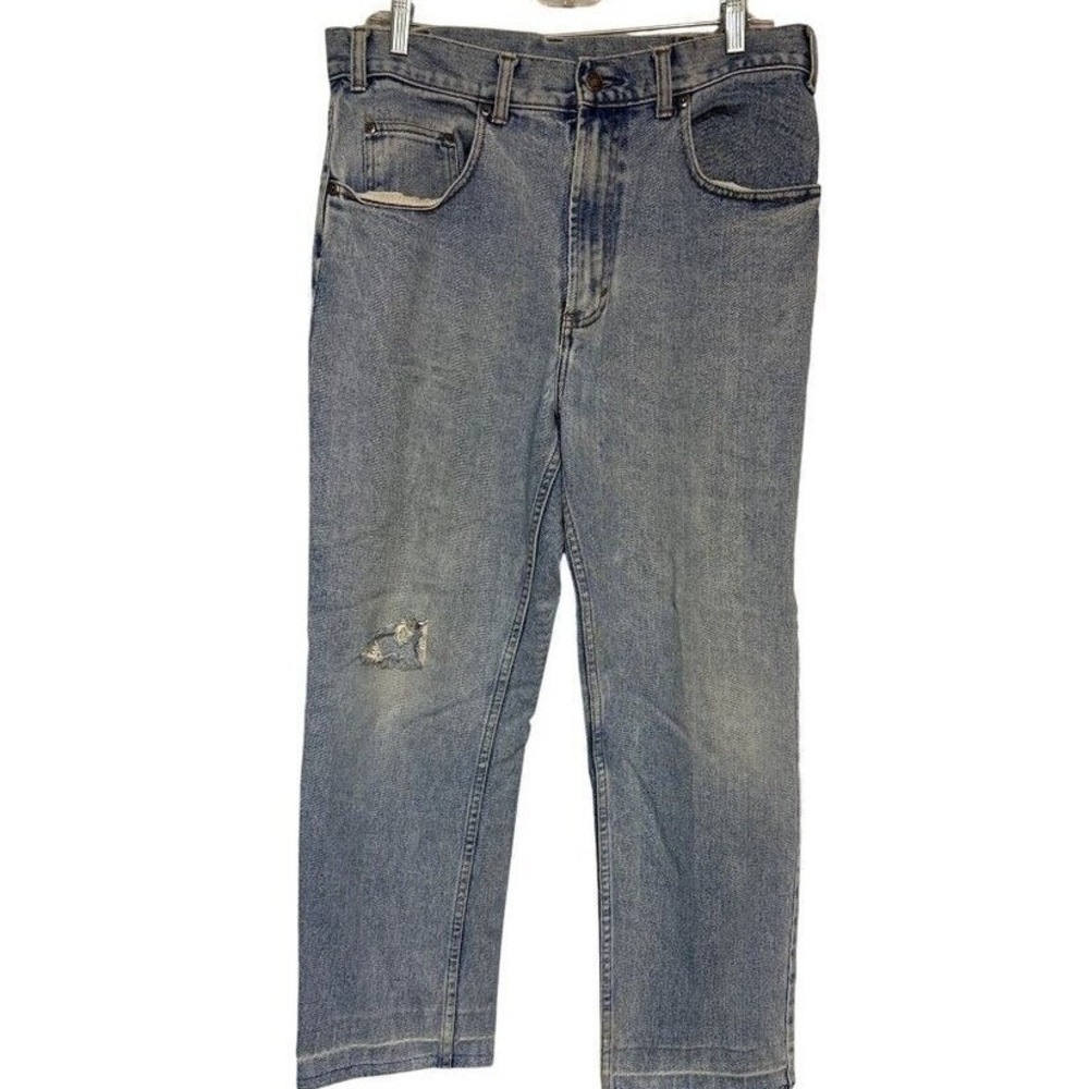 Gap‎ Mens Vintage Blue Distressed Denim Jeans Hi Rise Straight Leg